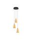 Preview: Nova Luce LED Pendelleuchte Alish dimmbar 24W warmweiss 3000K Messinggold Schwarz Champagner Glas Metall Ø28cm 9416968