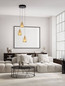Preview: Nova Luce LED Pendelleuchte Alish dimmbar 24W warmweiss 3000K Messinggold Schwarz Champagner Glas Metall Ø28cm 9416968