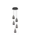 Preview: Nova Luce LED Pendelleuchte Alish dimmbar 40W warmweiss 3000K Rauchgrau Schwarz Glas Metall Ø33cm 9416969