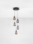 Preview: Nova Luce LED Pendelleuchte Alish dimmbar 40W warmweiss 3000K Rauchgrau Schwarz Glas Metall Ø33cm 9416969