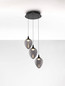Preview: Nova Luce LED Pendelleuchte Nali dimmbar 18W warmweiss 3000K Rauchgrau Schwarz Glas Metall Ø35cm 9416973
