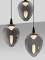 Preview: Nova Luce LED Pendelleuchte Nali dimmbar 18W warmweiss 3000K Rauchgrau Schwarz Glas Metall Ø35cm 9416973