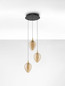 Preview: Nova Luce LED Pendelleuchte Nali dimmbar 18W warmweiss 3000K Messinggold Schwarz Champagner Glas Metall Ø35cm 9416974