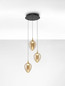 Preview: Nova Luce LED Pendelleuchte Nali dimmbar 18W warmweiss 3000K Messinggold Schwarz Champagner Glas Metall Ø35cm 9416974
