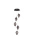 Preview: Nova Luce LED Pendelleuchte Nali dimmbar 30W warmweiss 3000K Rauchgrau Schwarz Glas Metall Ø35cm 9416975