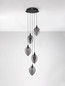 Preview: Nova Luce LED Pendelleuchte Nali dimmbar 30W warmweiss 3000K Rauchgrau Schwarz Glas Metall Ø35cm 9416975