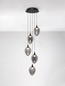 Preview: Nova Luce LED Pendelleuchte Nali dimmbar 30W warmweiss 3000K Rauchgrau Schwarz Glas Metall Ø35cm 9416975