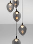 Preview: Nova Luce LED Pendelleuchte Nali dimmbar 30W warmweiss 3000K Rauchgrau Schwarz Glas Metall Ø35cm 9416975