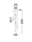 Preview: Nova Luce LED Pendelleuchte Nali dimmbar 30W warmweiss 3000K Messinggold Schwarz Champagner Glas Metall Ø35cm 9416976