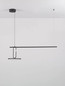 Preview: Nova Luce LED Pendelleuchte Gea dimmbar 22W warmweiss 3000K Schwarz Aluminium 100x30cm 9501209