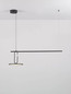 Preview: Nova Luce LED Pendelleuchte Gea dimmbar 22W warmweiss 3000K Schwarz Aluminium 100x30cm 9501209