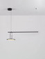 Preview: Nova Luce LED Pendelleuchte Gea dimmbar 22W warmweiss 3000K Schwarz Aluminium 100x30cm 9501209