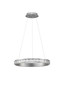 Preview: Nova Luce LED Pendelleuchte Eteken dimmbar 35W warmweiss 3000K Silber Stahl Kristall Ø60cm 9501214