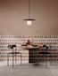 Preview: Nova Luce Pendelleuchte Idor G9 Opal Schwarz Glas Marmor Ø30cm 9501252