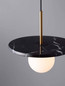 Preview: Nova Luce Pendelleuchte Idor G9 Opal Schwarz Glas Marmor Ø30cm 9501252