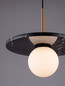 Preview: Nova Luce Pendelleuchte Idor G9 Opal Schwarz Glas Marmor Ø30cm 9501252