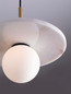 Preview: Nova Luce Pendelleuchte Idor G9 Opal Weiß Glas Marmor Ø30cm 9501253