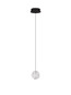 Preview: Nova Luce LED Pendelleuchte Ifos 6W warmweiss 3000K Schwarz Chrom Metall Ø10cm 9511011