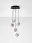 Preview: Nova Luce LED Pendelleuchte Ifos dimmbar 25W warmweiss 3000K Schwarz Chrom Metall Ø30cm 9511012