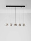 Preview: Nova Luce LED Pendelleuchte Ifos dimmbar 25W warmweiss 3000K Schwarz Chrom Metall 84x10cm 9511013