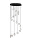 Preview: Nova Luce LED Pendelleuchte Ifos dimmbar 87W warmweiss 3000K Schwarz Chrom Metall Ø60cm 9511015