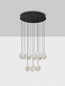 Preview: Nova Luce LED Pendelleuchte Ifos dimmbar 87W warmweiss 3000K Schwarz Chrom Metall Ø60cm 9511015