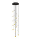 Preview: Nova Luce LED Pendelleuchte Alcinoe dimmbar 64W warmweiss 3000K Schwarz Gold Aluminium Ø38cm 9511018