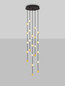 Preview: Nova Luce LED Pendelleuchte Alcinoe dimmbar 64W warmweiss 3000K Schwarz Gold Aluminium Ø38cm 9511018