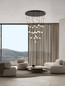 Preview: Nova Luce LED Pendelleuchte Alcinoe dimmbar 102W warmweiss 3000K Schwarz Gold Aluminium Ø84cm 9511019