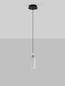Preview: Nova Luce LED Pendelleuchte Lune 9W warmweiss 3000K Schwarz Chrom Stahl Glas Ø14cm 9520010