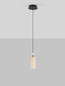 Preview: Nova Luce LED Pendelleuchte Lune 9W warmweiss 3000K Schwarz Chrom Stahl Glas Ø14cm 9520010