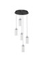 Preview: Nova Luce LED Pendelleuchte Lune dimmbar 38W warmweiss 3000K Schwarz Chrom Stahl Glas Ø38cm 9520011