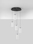 Preview: Nova Luce LED Pendelleuchte Lune dimmbar 38W warmweiss 3000K Schwarz Chrom Stahl Glas Ø38cm 9520011