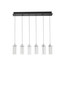 Preview: Nova Luce LED Pendelleuchte Lune dimmbar 44W warmweiss 3000K Schwarz Chrom Stahl Glas 81x20cm 9520012