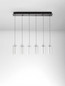 Preview: Nova Luce LED Pendelleuchte Lune dimmbar 44W warmweiss 3000K Schwarz Chrom Stahl Glas 81x20cm 9520012