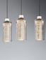 Preview: Nova Luce LED Pendelleuchte Lune dimmbar 44W warmweiss 3000K Schwarz Chrom Stahl Glas 81x20cm 9520012
