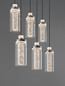 Preview: Nova Luce LED Pendelleuchte Lune dimmbar 44W warmweiss 3000K Schwarz Chrom Stahl Glas 81x20cm 9520012