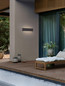 Preview: Nova Luce LED Außen-Wandleuchte Luna 11W warmweiss 3000K IP65 Schwarz Beton 40x10cm 9540235
