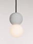 Preview: Nova Luce Pendelleuchte Zero 2-flammig 2xG9 Grau Opal Glas Beton Ø8cm 9577018
