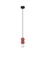 Preview: Nova Luce Pendelleuchte Zero 3-flammig 3xG9 Rot Opal Glas Beton Ø8cm 9577022