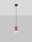 Preview: Nova Luce Pendelleuchte Zero 3-flammig 3xG9 Rot Opal Glas Beton Ø8cm 9577022