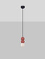 Preview: Nova Luce Pendelleuchte Zero 3-flammig 3xG9 Rot Opal Glas Beton Ø8cm 9577022