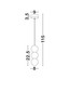Preview: Nova Luce Pendelleuchte Zero 3-flammig 3xG9 Rot Opal Glas Beton Ø8cm 9577022