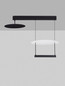 Preview: Nova Luce LED Pendelleuchte Diona dimmbar 35W warmweiss 3000K Schwarz Weiß Aluminium 80x40cm 9580678