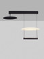 Preview: Nova Luce LED Pendelleuchte Diona dimmbar 35W warmweiss 3000K Schwarz Weiß Aluminium 80x40cm 9580678