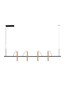 Preview: Nova Luce LED Pendelleuchte Prato dimmbar 33W warmweiss 3000K Champagnergold Schwarz Aluminium 150x9cm 9580925