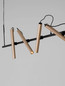 Preview: Nova Luce LED Pendelleuchte Prato dimmbar 33W warmweiss 3000K Champagnergold Schwarz Aluminium 150x9cm 9580925