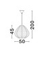 Preview: Nova Luce Pendelleuchte Melody E27 Schwarz Rattan Ø50cm 9586518