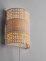 Preview: Nova Luce Wandleuchte Lum E27 Natur Rattan 29x20,5cm 9586521
