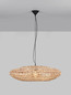 Preview: Nova Luce Pendelleuchte Bola E27 Schwarz Beige Textil Rattan Ø85cm 9586522